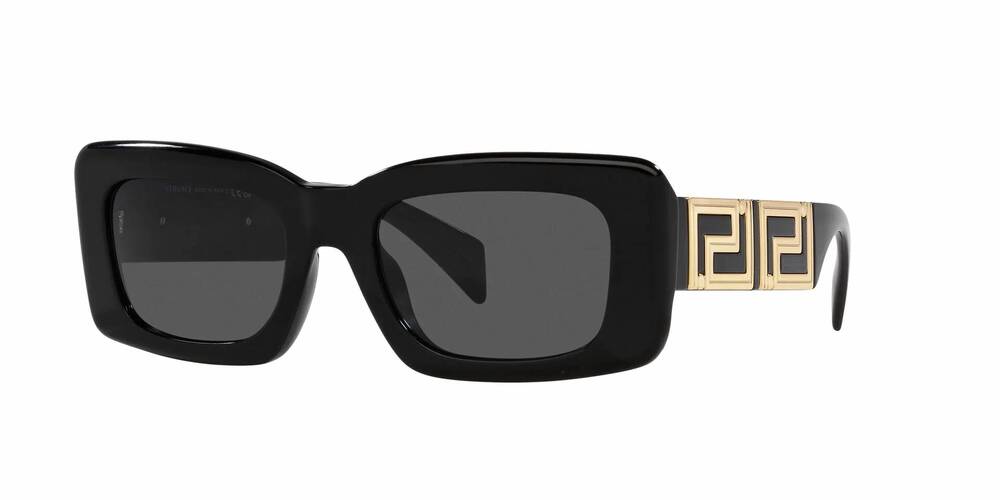 NEW VERSACE women's ve4444u rectangular sunglasses in black - dark grey